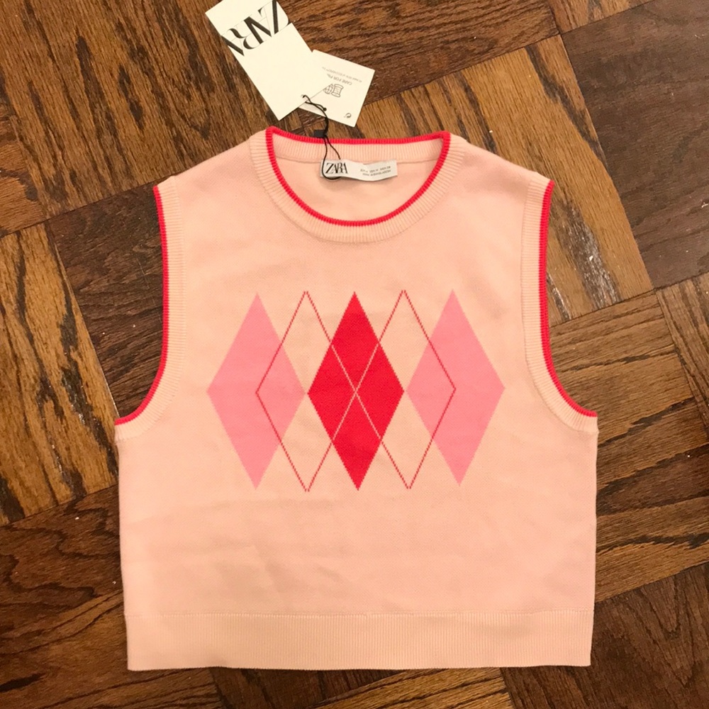 Zara Argyle Sweater Vest